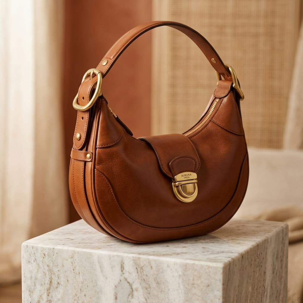 Aura Tuscan Crescent Shoulder Bag