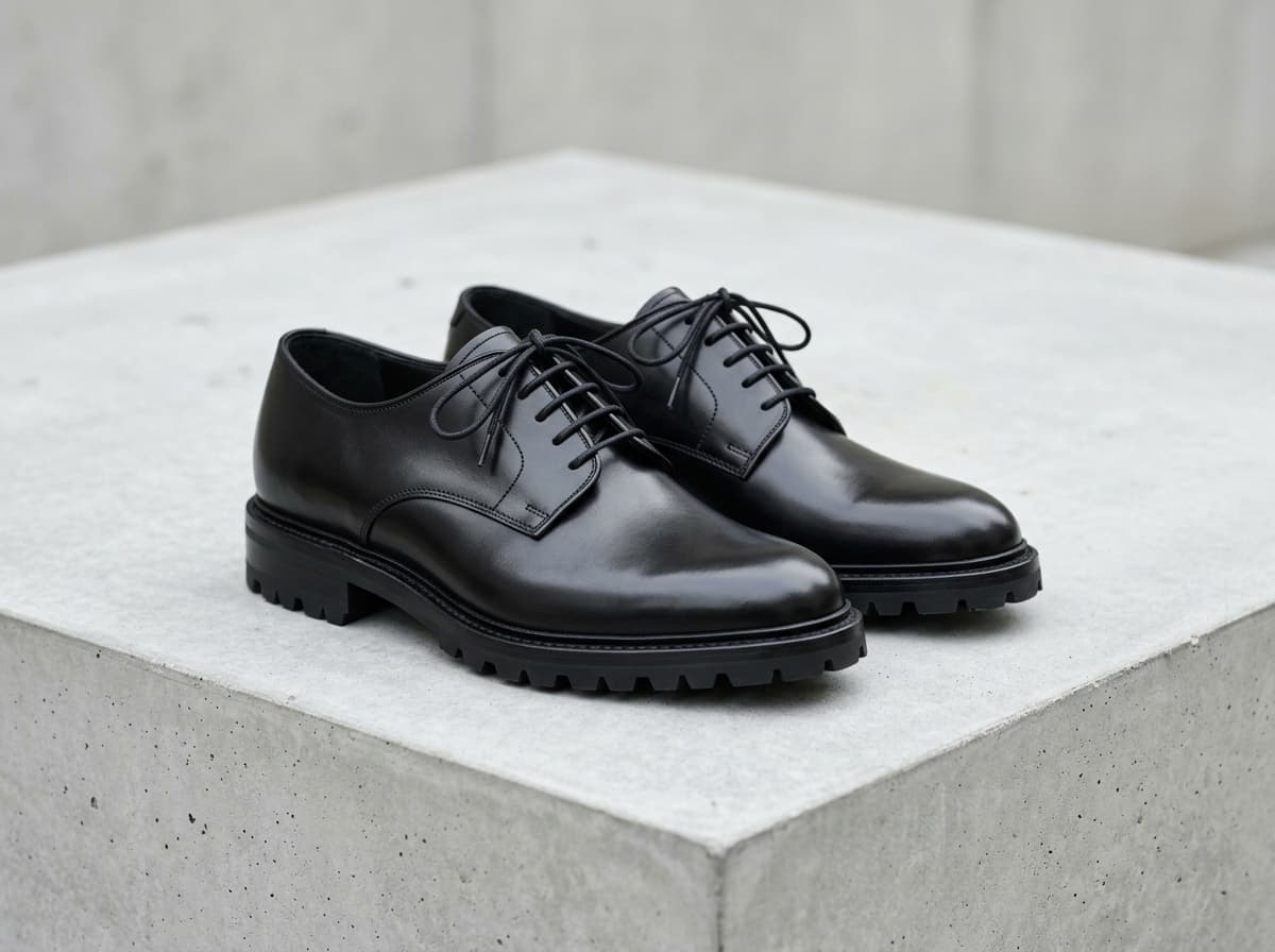 Lug-Sole Leather Derby Shoes