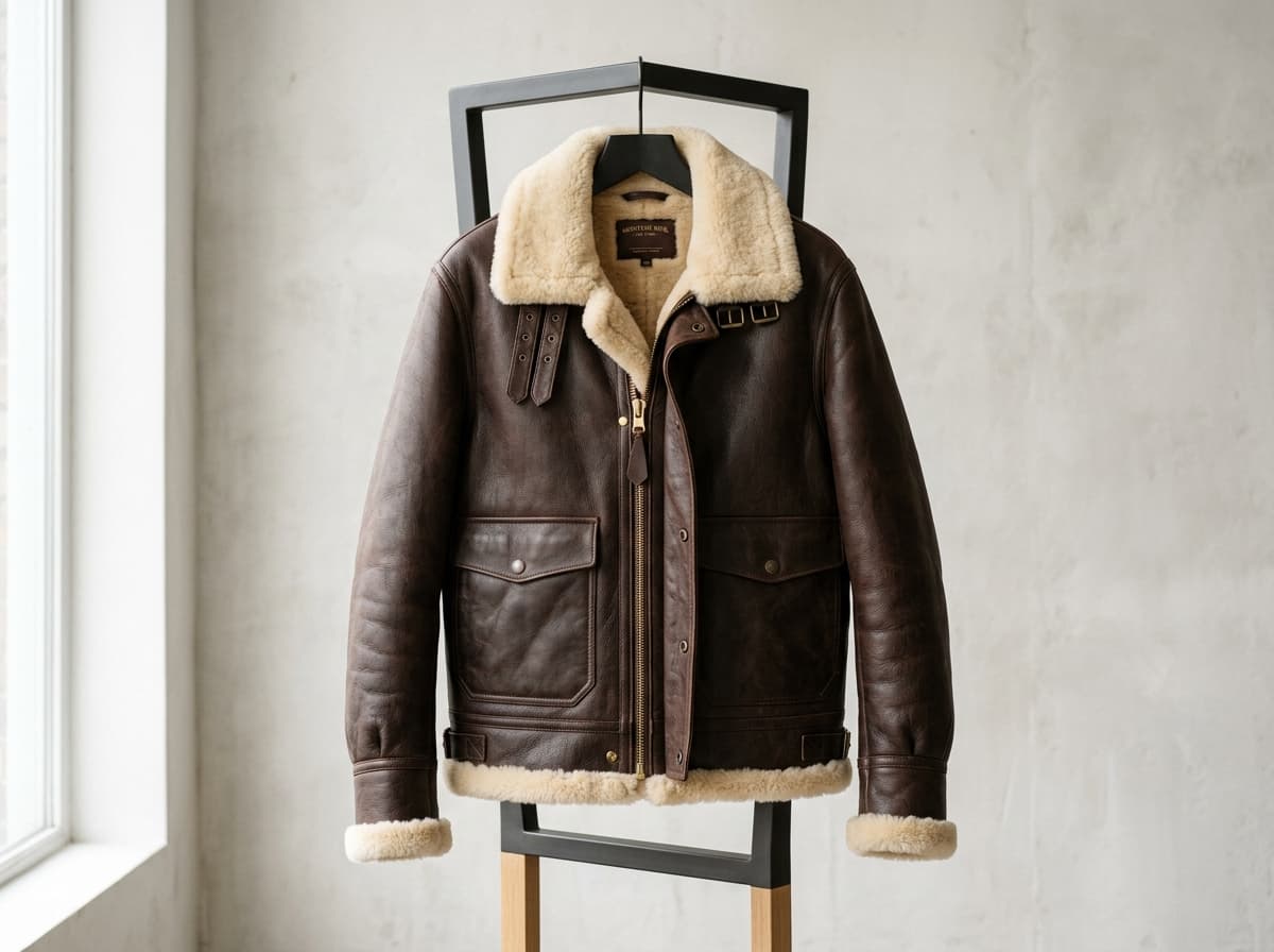 Shearling Aviator Bomber Jacket